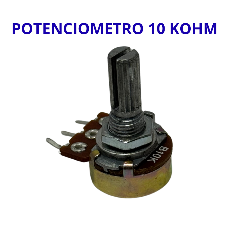 Potenciómetro rotatorio 10k Ohm – Control analógico de voltaje o brillo