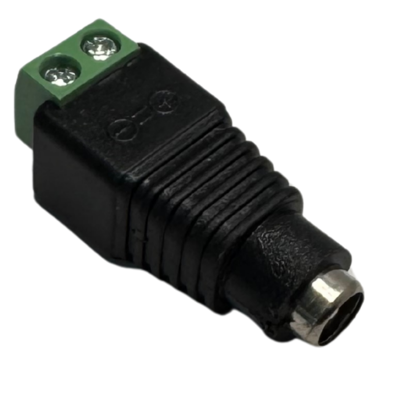 Conector Jack DC Hembra a Bornera – 2.1 mm