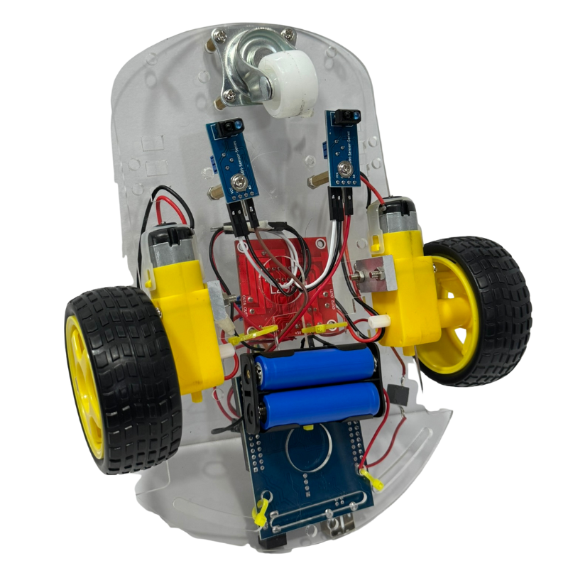 Carro seguidor de línea con Arduino Uno SMD, sensores TCRT5000 y baterías 14500 recargables – Kit armado y programado