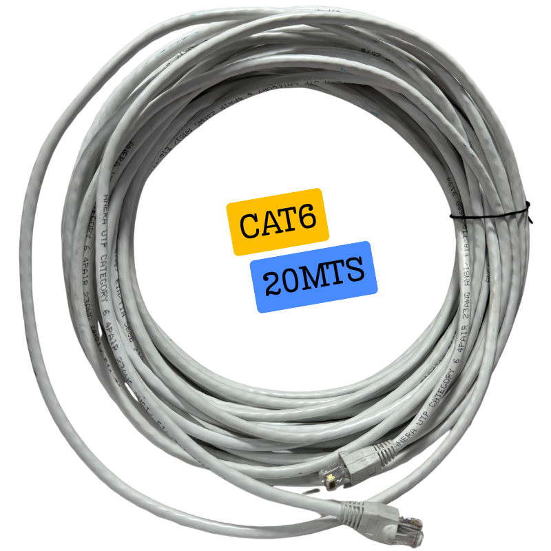 Cable de Red UTP Cat 6 de 20 Metros – Lleva Internet al Lugar Donde Verás el Mundial