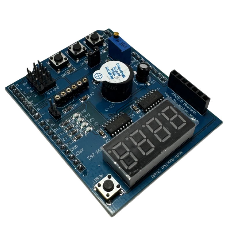 Shield Multifunción para Arduino – Módulo 4 en 1 con Display, Buzzer y Joystick