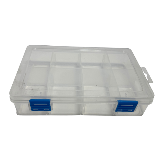 Caja Organizadora Plástica 8 Compartimentos - Transparente con Cierre de Seguridad