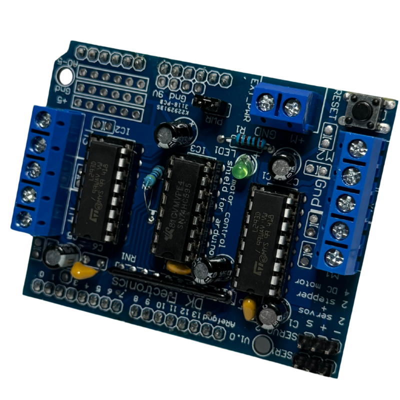 Módulo Controlador de Motores L293D Shield – Control de 4 Motores DC / 2 Motores Paso a Paso – Compatible con Arduino