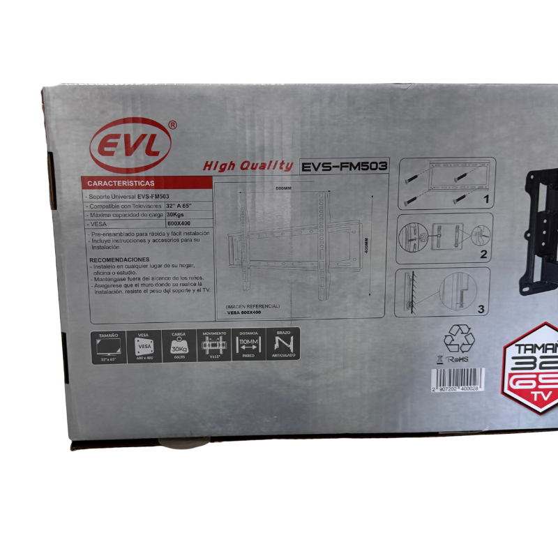 Soporte Universal de TV con Brazo EVL FM503 para Pantallas de 25 a 65 Pulgadas