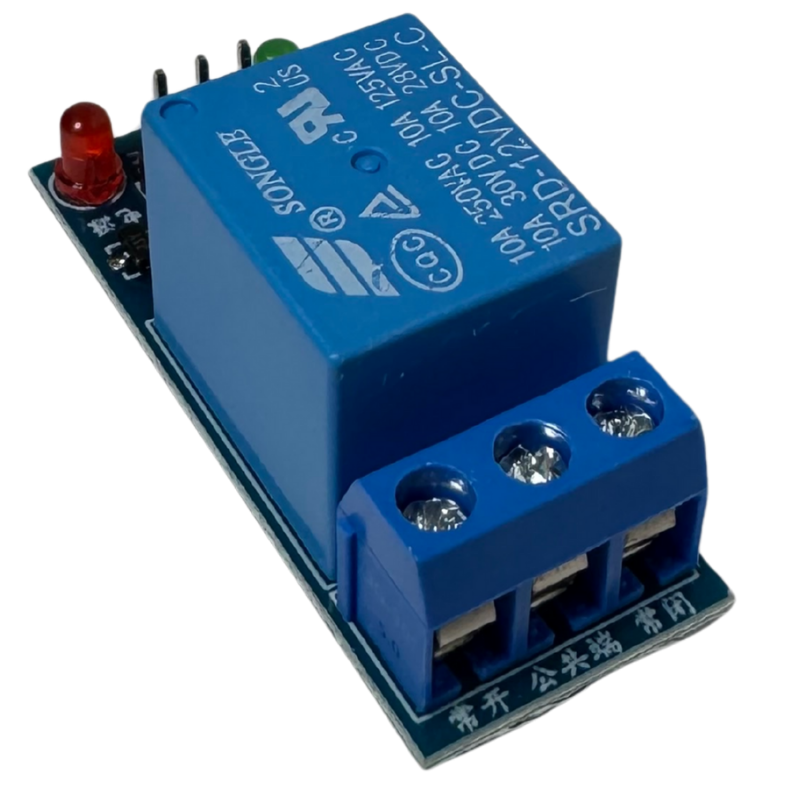 Módulo Relé 12V de 1 Canal con LEDs Indicadores – Control de Cargas AC/DC