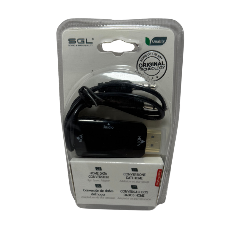 Convertidor HDMI a VGA con Audio – Conecta tu Laptop o TV Box a Pantallas Antiguas