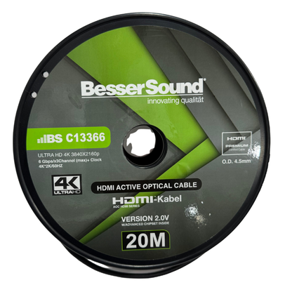 Cable HDMI Active Optical Cable 20m Besser Sound 4K Ultra HD Versión 2.0