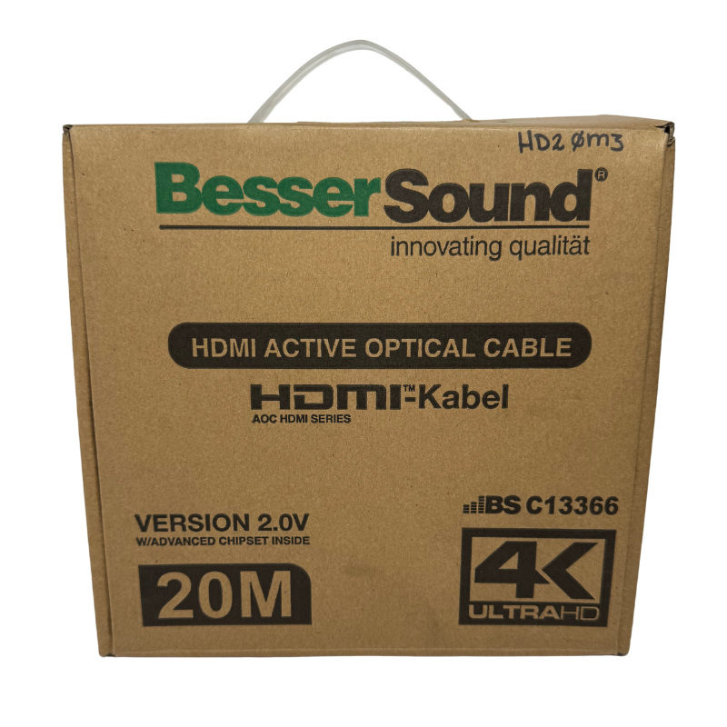 Cable HDMI Active Optical Cable 20m Besser Sound 4K Ultra HD Versión 2.0