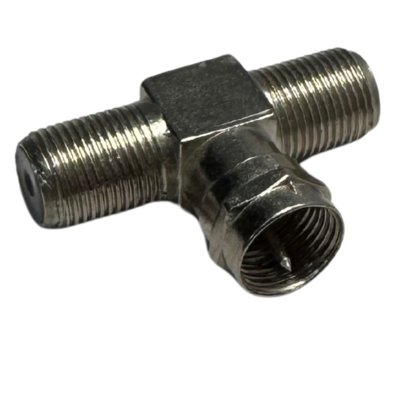 Conector coaxial F Macho a Doble F Hembra en Forma de T