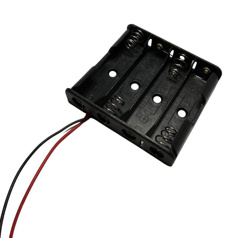 Porta Pilas para 4 Pilas AA con Cables – Soporte de Baterías 6V para Proyectos Electrónicos