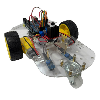 Carro seguidor de línea con Arduino Uno SMD, sensores TCRT5000 y baterías 14500 recargables – Kit armado y programado