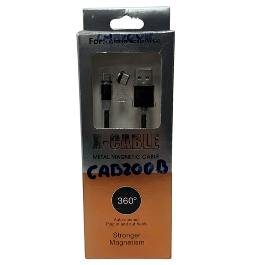 Cable Magnético 3 en 1 X-Cable CAD200B 360° - Lightning, Micro USB y Tipo C