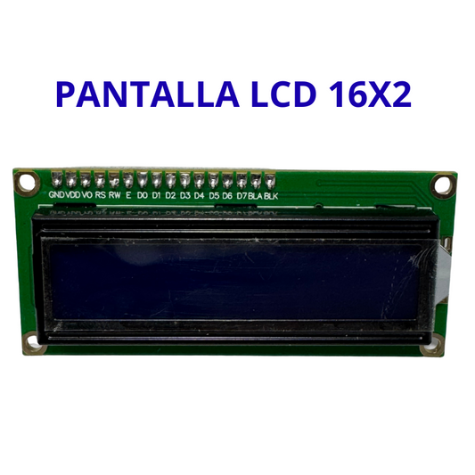 Pantalla LCD 16x2 Azul con Pines - Ideal para Arduino y Proyectos Electrónicos Educativos