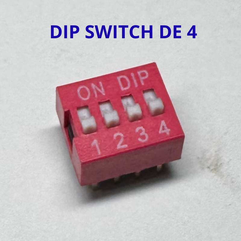 DIP Switch de 4 Pines - Rojo - Configuración Manual de Señales Lógicas