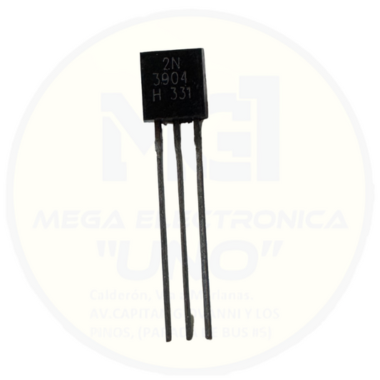 Transistor NPN 2N3904 – 200mA – Ganancia media – TO-92