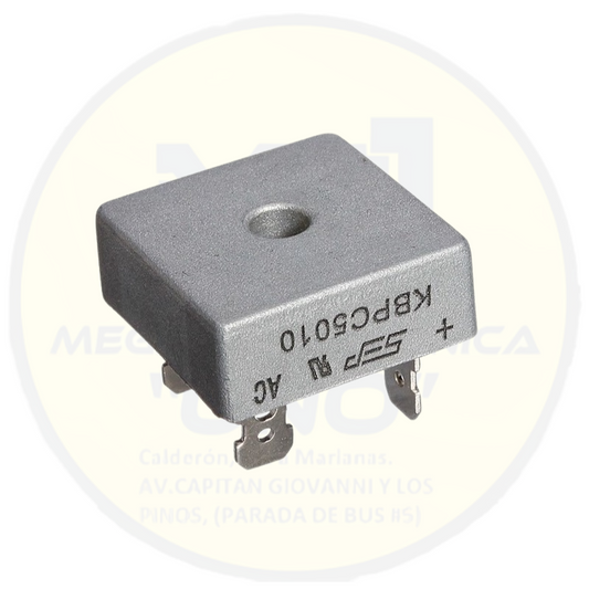 Diodo rectificador 50A – Alta corriente, ideal para fuentes de alimentación, inversores, cargadores industriales – Tipo axial, unidireccional
