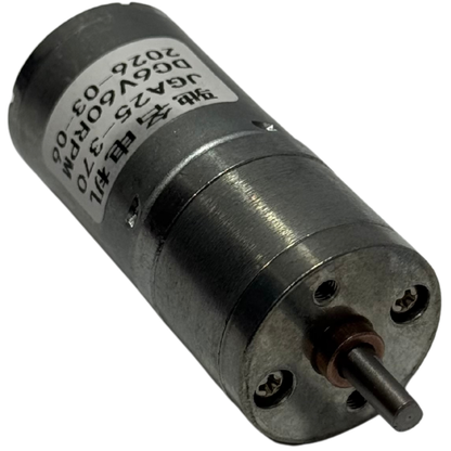 Motorreductor JGA25-370 DC 6V 60RPM - Caja Reductora Metálica 15kg-cm para Robótica y Automatización