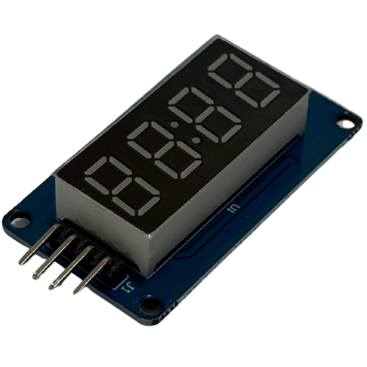 Módulo Display LED 7 Segmentos 4 Dígitos TM1637 - Pantalla Roja 0.36" con Punto Decimal y Control por 2 Pines para Arduino y ESP32