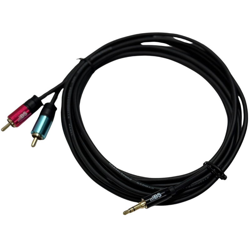 Cable 3.5mm a 2 RCA Besser Sound 1.8m OFC - Cable Disckman Profesional