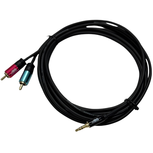 Cable 3.5mm a 2 RCA Besser Sound 1.8m OFC - Cable Disckman Profesional