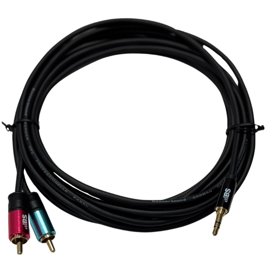 Cable 3.5mm a 2 RCA Besser Sound 3.6m OFC - Cable Disckman Profesional