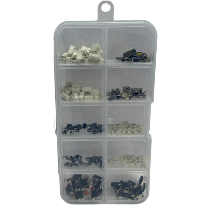 Kit Surtido 250 Micro Pulsadores Táctiles SMD y DIP - 10 Tipos para PCB, Arduino y Controles