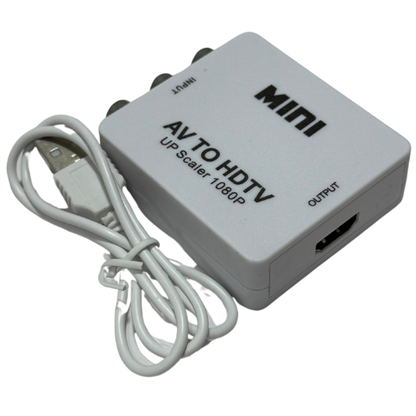 Convertidor RCA a HDMI 1080p – Conecta Equipos Antiguos a tu TV Moderna para Ver el Mundial