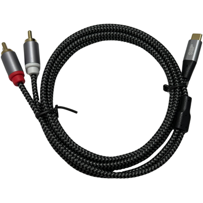 Cable USB Tipo-C a 2 RCA Macho Besser Sound 1.8m - Audio Estéreo DAC para Celular y Laptop