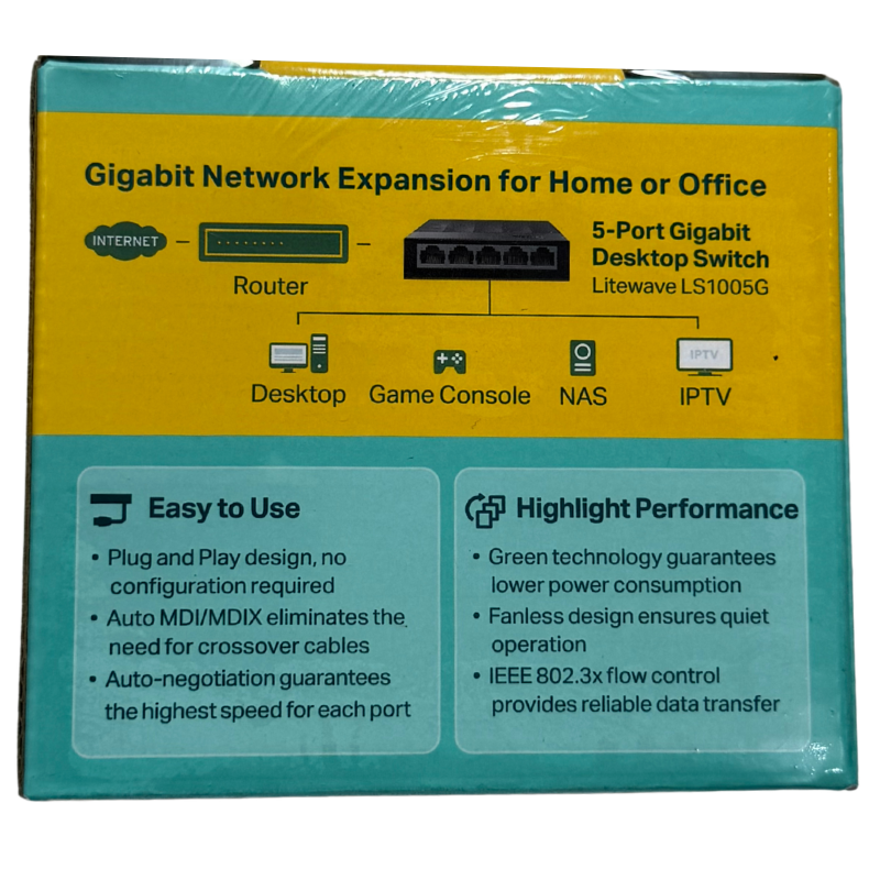 Switch TP-Link LiteWave LS1005G 5 Puertos Gigabit 10/100/1000Mbps