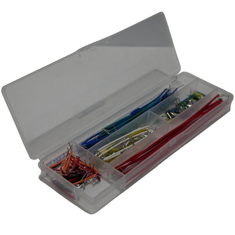 Kit de Cables Puente Preformados para Protoboard 140 Piezas - 14 Longitudes de 2mm a 125mm en Alambre 22 AWG con Estuche Organizador
