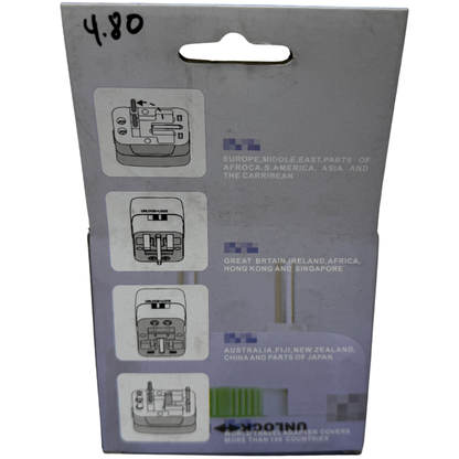 Adaptador Universal de Enchufe EVL EV-T01 – Conecta Equipos Internacionales a Tomas 110V