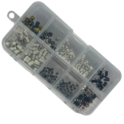 Kit Surtido 250 Micro Pulsadores Táctiles SMD y DIP - 10 Tipos para PCB, Arduino y Controles