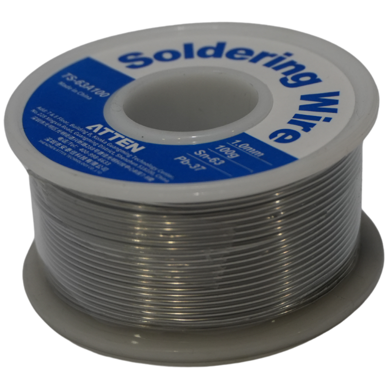 Estaño para Soldar ATTEN 63/37 de 1.0mm - Rollo de 100g Sn63/Pb37 Eutéctico para Electrónica, PCB, Arduino y Reparaciones