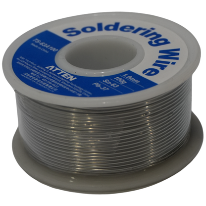 Estaño para Soldar ATTEN 63/37 de 1.0mm - Rollo de 100g Sn63/Pb37 Eutéctico para Electrónica, PCB, Arduino y Reparaciones
