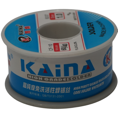 Estaño para Soldar KAINA 60/40 de 1.0mm con Núcleo de Resina 2% - Rollo de 100g para Electrónica, PCB, Arduino y Reparaciones