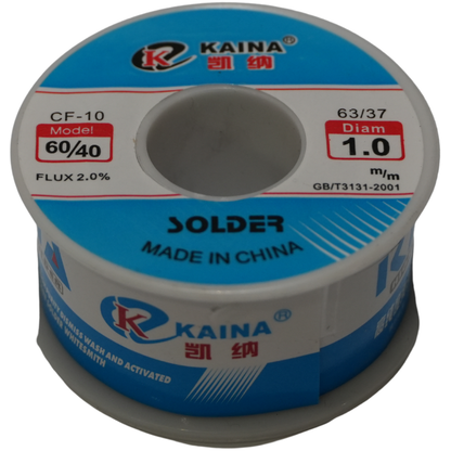 Estaño para Soldar KAINA 60/40 de 1.0mm con Núcleo de Resina 2% - Rollo de 100g para Electrónica, PCB, Arduino y Reparaciones