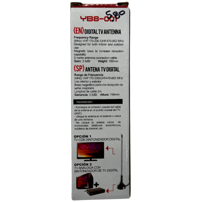Mini Antena Digital HD EVL YB8-001 – Compacta, Imantada y Fácil de Instalar