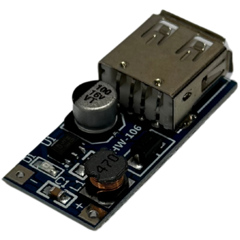 Módulo Elevador DC-DC HW-106 con Salida USB 5V - Step-Up 0.9V-5V a 5V 600mA para Power Bank DIY