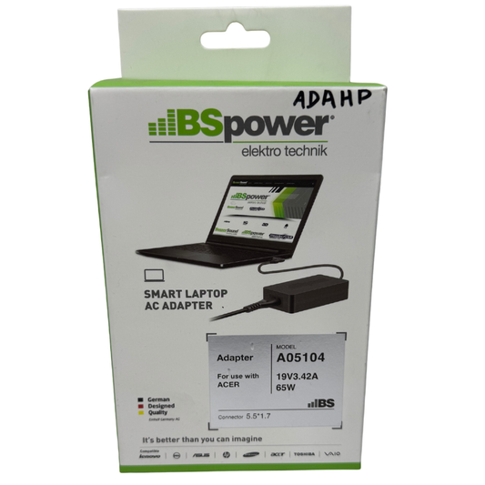 Adaptador BS Power A05104 65W para Laptop Acer - 19V 3.42A Conector 5.5x1.7mm