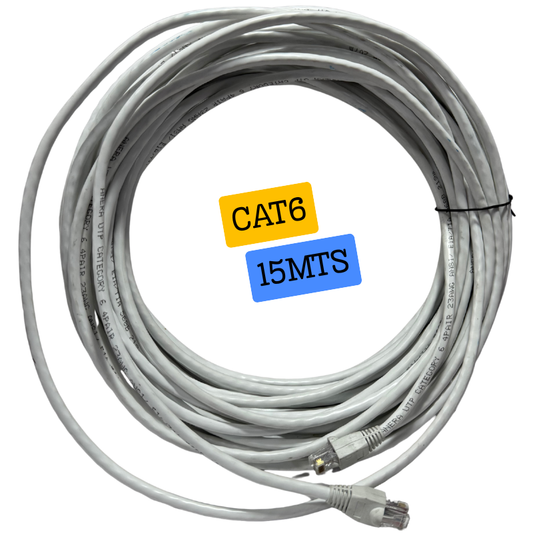Cable de Red UTP Cat 6 de 15 Metros – Más Alcance para una Conexión Estable