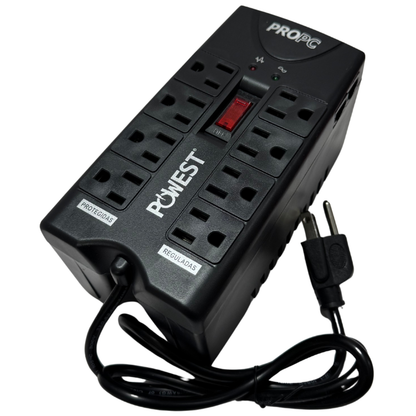 Regulador de Voltaje Powest PROPC 1000 – Protege tu TV, Router y Equipos para Ver el Mundial