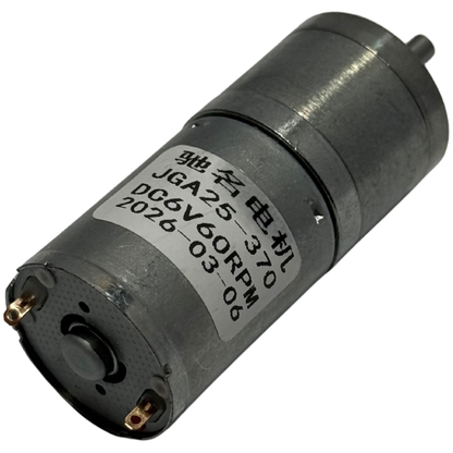 Motorreductor JGA25-370 DC 6V 60RPM - Caja Reductora Metálica 15kg-cm para Robótica y Automatización
