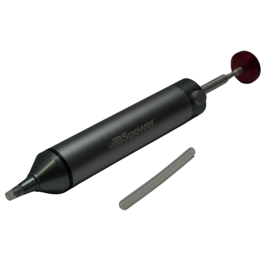 Chupa Suelda Profesional BSpower - Bomba Desoldadora de Aluminio con Boquilla de Silicona Resistente al Calor y Succión de Alta Potencia para PCB, Electrónica y Reparación