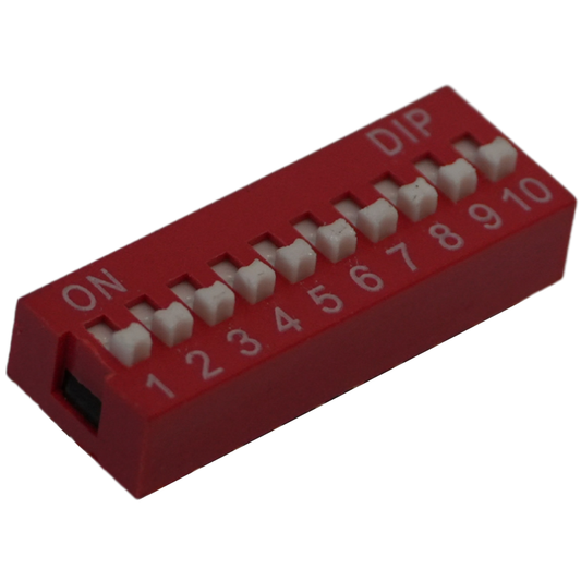 DIP Switch de 10 Posiciones - Interruptor DIP 10 Vías 20 Pines para Protoboard y Proyectos de Electrónica
