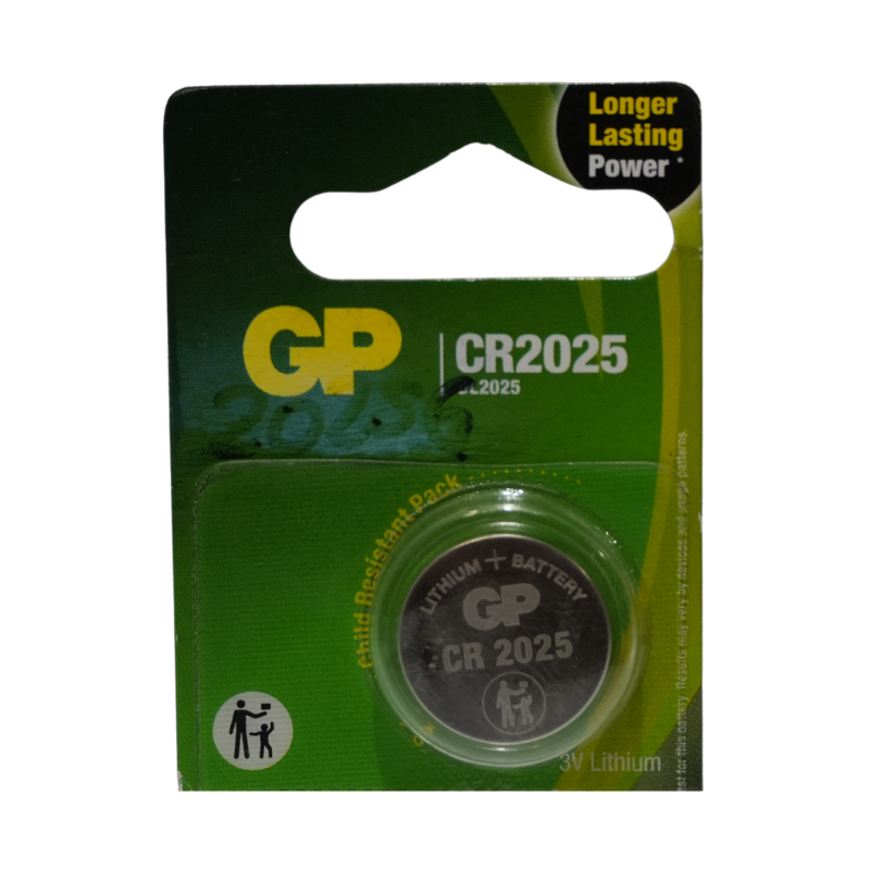 Pila de Botón GP CR2025 3V Litio - Batería de Moneda DL2025 para Llaves de Auto, Controles Remotos, Relojes y Calculadoras