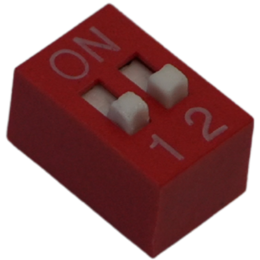 DIP Switch de 2 Posiciones - Interruptor DIP 2 Vías 4 Pines para Protoboard y Proyectos de Electrónica