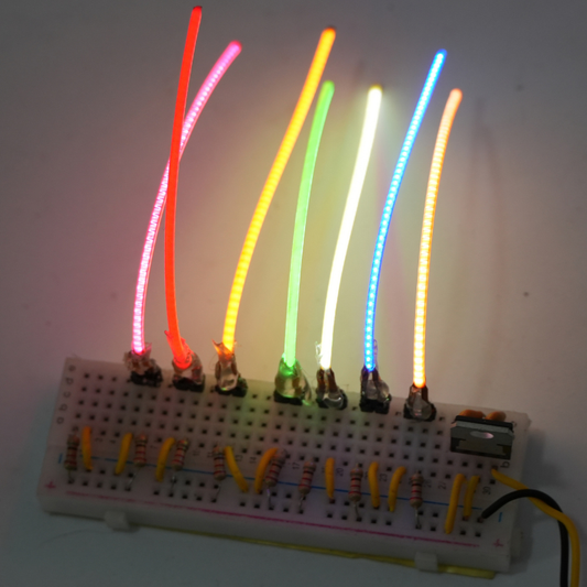 Filamento LED Flexible COB 3V de 8cm - Disponible en Varios Colores - Tira Luminosa Moldeable 360° para Proyectos Escolares, Maquetas y Decoración DIY (Venta por Unidad)