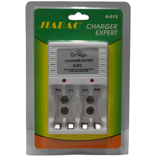 Cargador de Pilas Recargables JIABAO - Carga AA, AAA y Baterías 9V NiMH/NiCd con Leds Indicadores