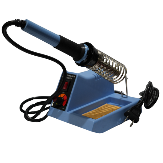 Estación de Soldadura Analógica 60W 110V - Cautín con Control de Temperatura Regulable, Soporte de Resorte y Esponja Limpiadora para Electrónica y Reparación