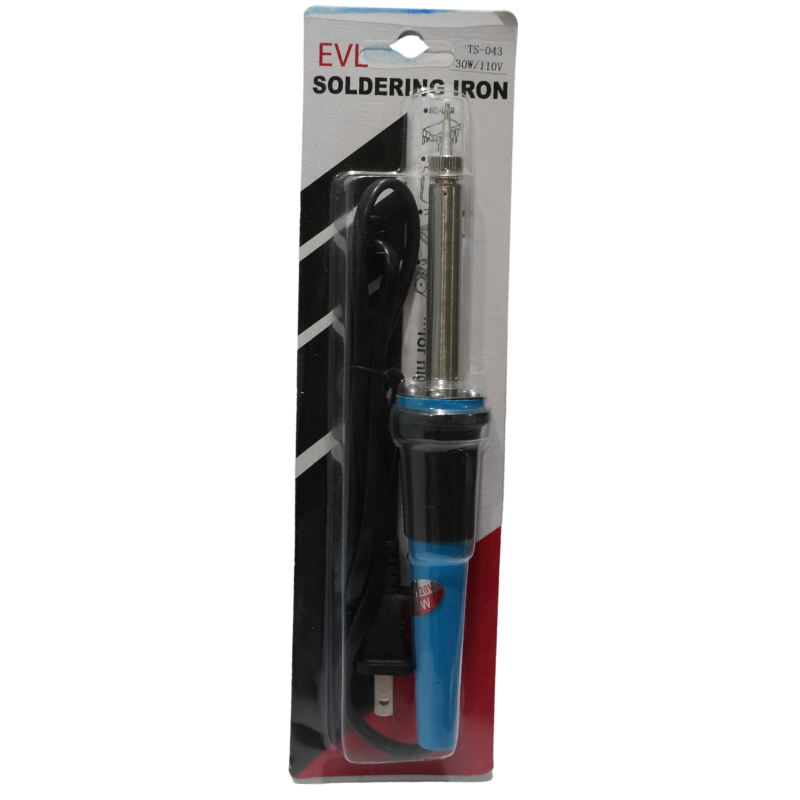 Cautín Tipo Lápiz EVL TS-043 de 30W 110V - Soldador Eléctrico con Punta Cónica para Electrónica, Cables y Reparaciones